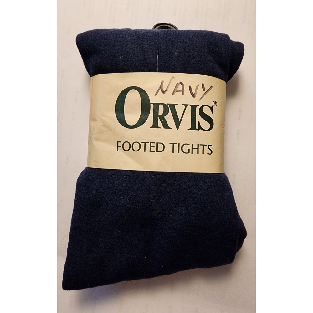 Orvis Footed Tights Womens OS Navy Blue New Vintage 80s 90s Cotton Blend USA NOS